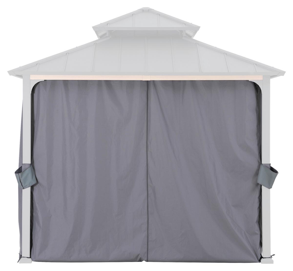 Pavillon-Seitenteil Gazebo Vorhang für 300x300cm, 4 Stk. - Grau, Basics, Kunststoff (265null) - Modante