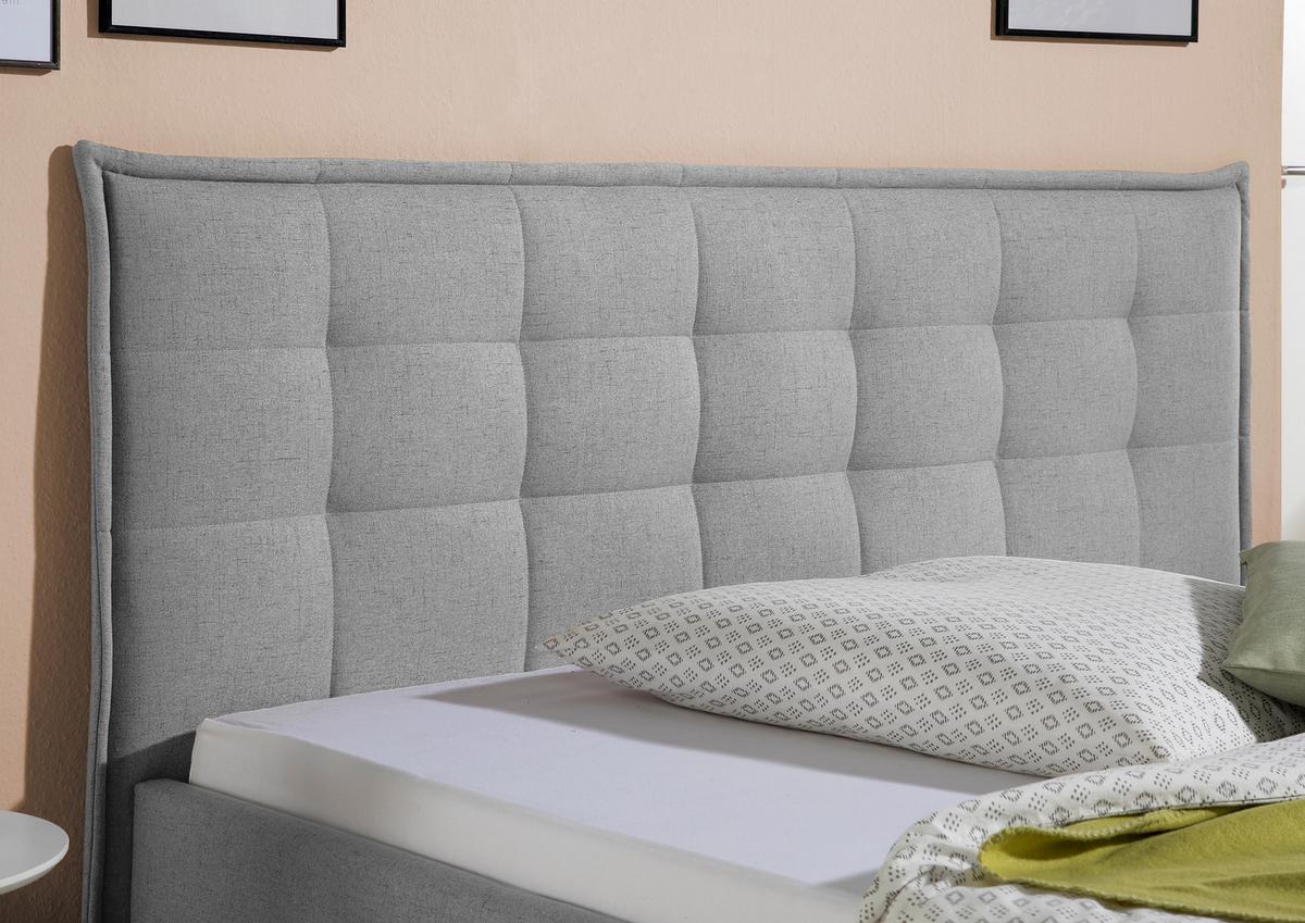 Polsterbett Tracy Hellgrau ca. 140x200 cm - Hellgrau/Naturfarben, MODERN, Holz/Textil (140/200cm) - Livetastic