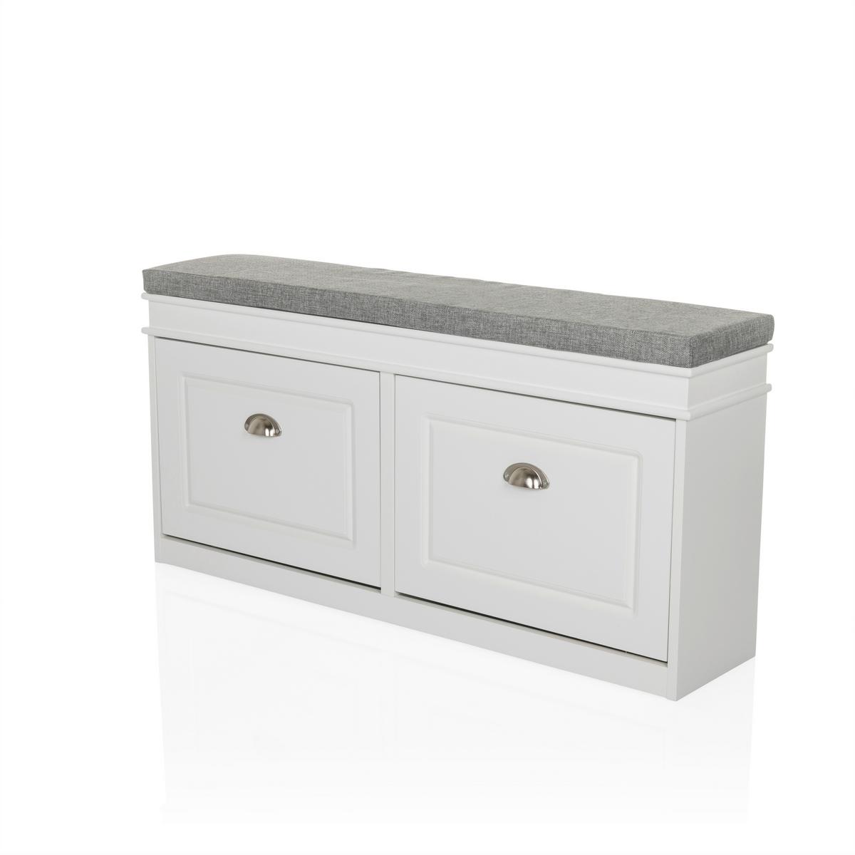 Omara Za Čevlje Estha 1, Bela - srebrne barve/siva, Moderno, kovina/leseni material (104/52/24cm) - MID.YOU