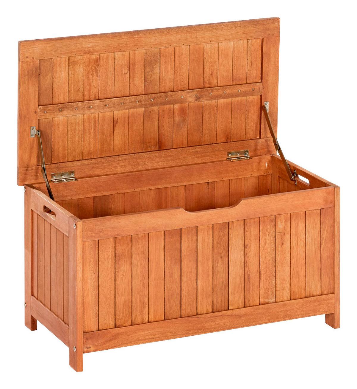 Kissenbox BxHxT: 88x45x45 cm Echtholz - Naturfarben, ROMANTIK / LANDHAUS, Holz (88/45/45cm) - Gardenson