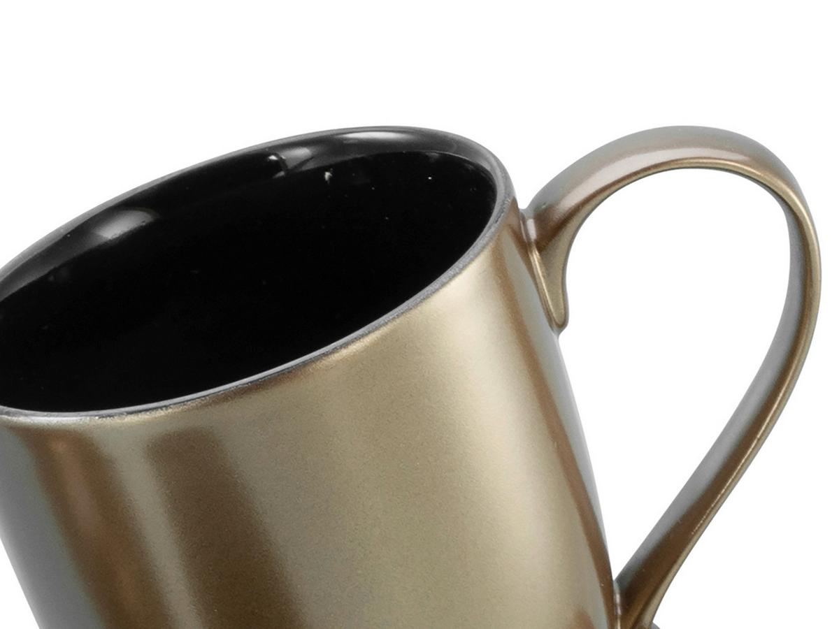 Set Skodelic Golden Days Black, 6-Delni - zlate barve/črna, Basics, keramika (300ml) - Creatable