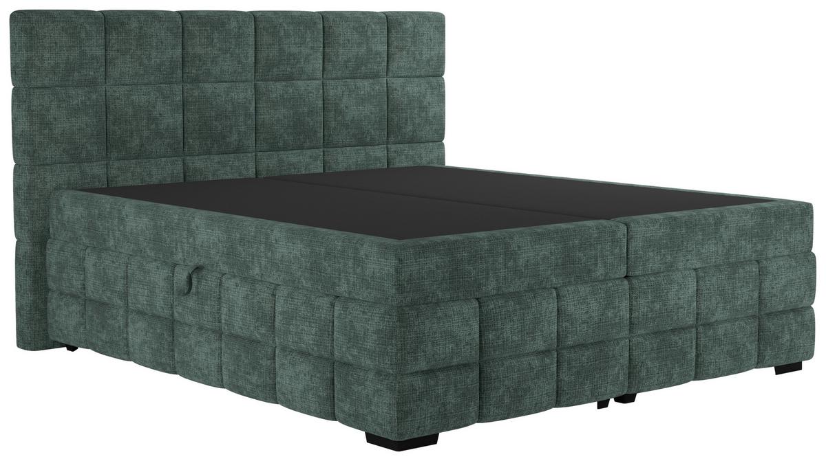 Box Krevet Vega - zelena/crna, Trend, tekstil/drvo (180/200cm) - Modern Living