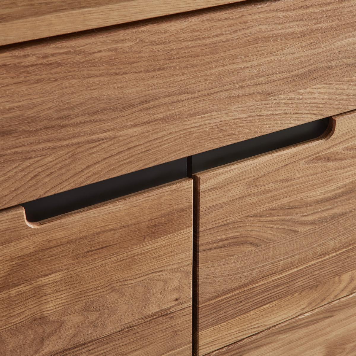Garderobenschrank Lola in Wildeiche - Wildeiche/Schwarz, Lifestyle, Glas/Naturmaterialien (70/196/40cm) - ecoTree