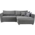Wohnlandschaft Grau mit Bettfunktion - Alufarben/Grau, MODERN, Holz/Textil (245/89/185cm) - MÖMAX modern living