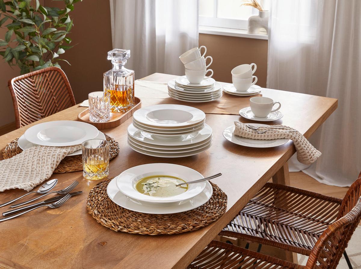 SERWIS OBIADOWO-ŚNIADANIOWY KAPRUN - biały, Basics, ceramika - Seltmann Weiden