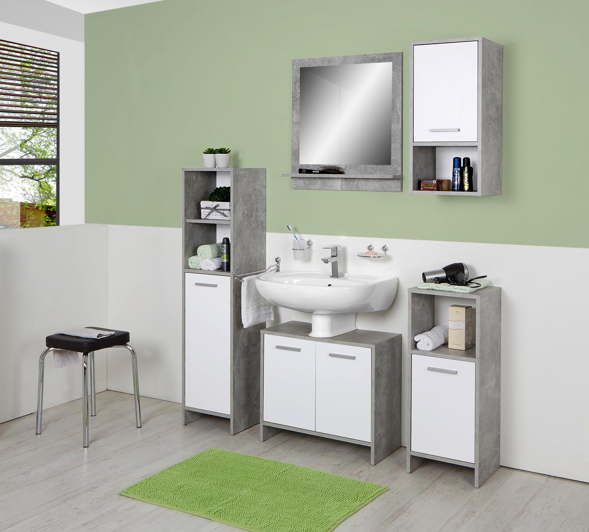 Element Ispod Umivaonika Attack - bijela/svijetlo siva, Moderno, drvni materijal/plastika (60,4/55/28cm)