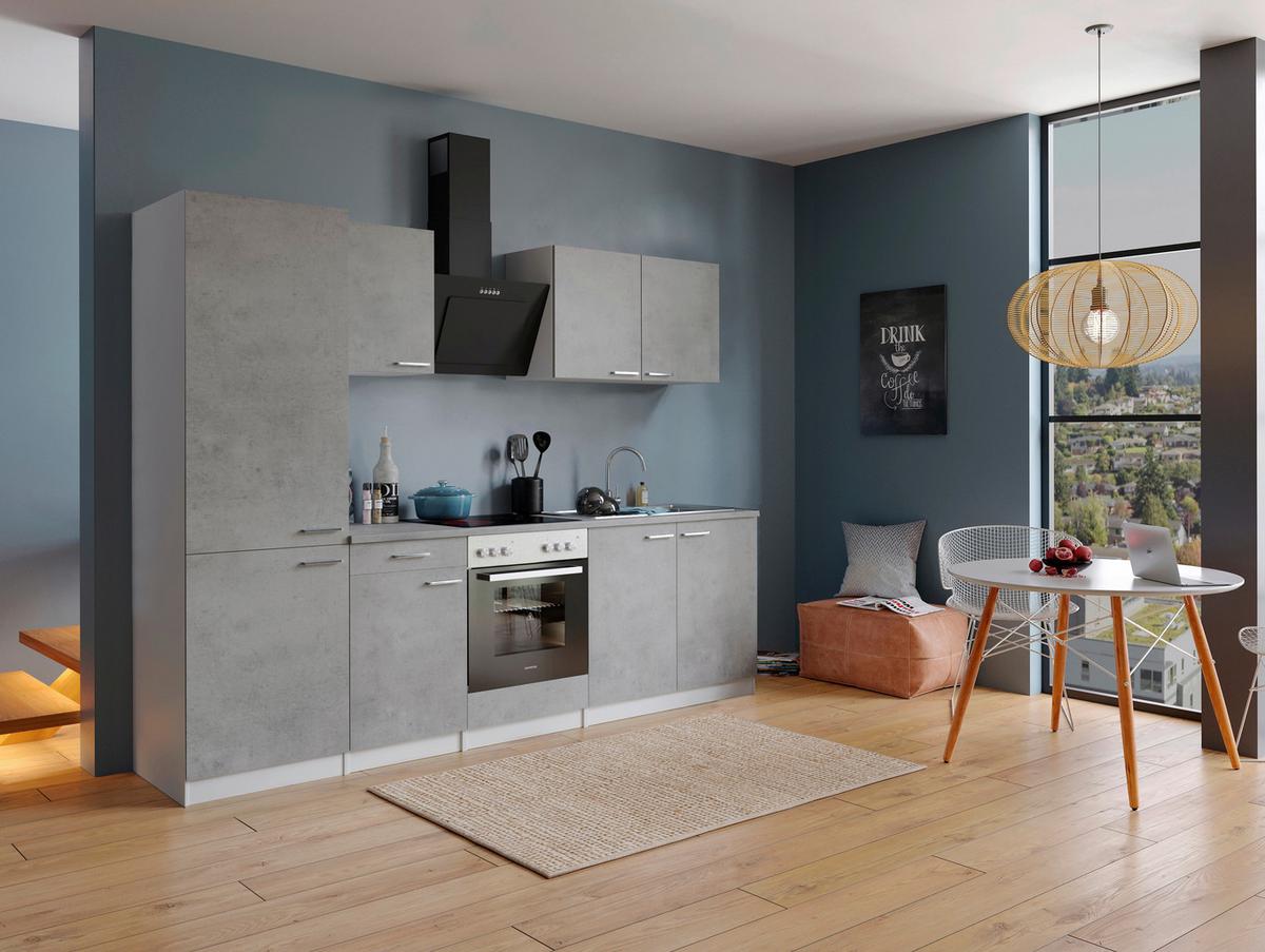 Kuhinjski Blok Z Aparati Malia, 270cm - barve nerjavečega jekla/siva, Basics, kovina/leseni material (270cm) - Respekta