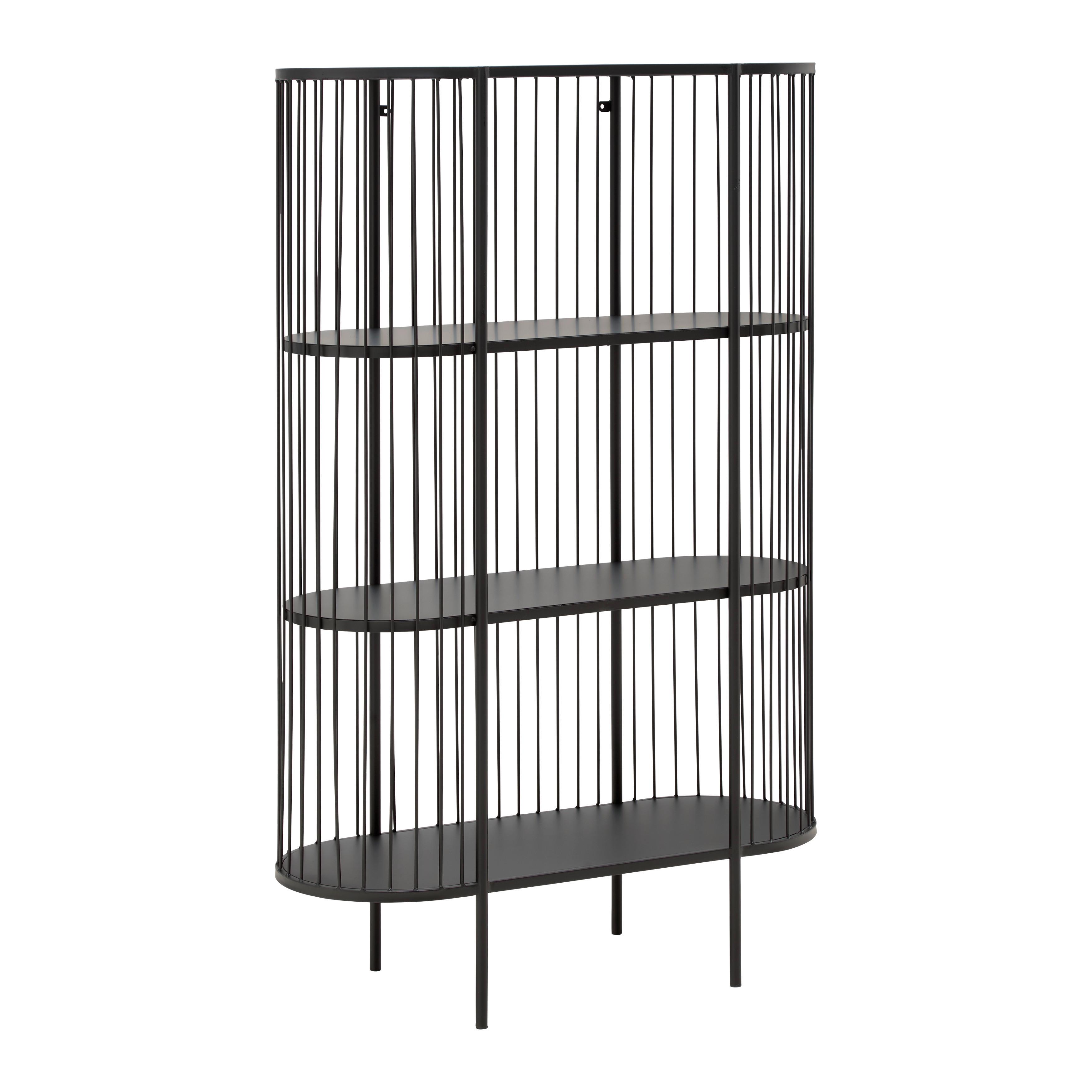 Álló Polc Fekete Tiago - fekete, Lifestyle, fém (80/125/34cm) - Mömax