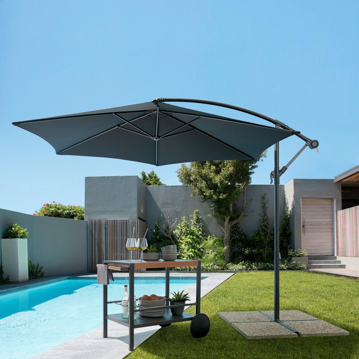 Ampelschirm Gap in Anthrazit ca. 295x245cm - Anthrazit, MODERN, Textil/Metall (295/245cm) - Mömax
