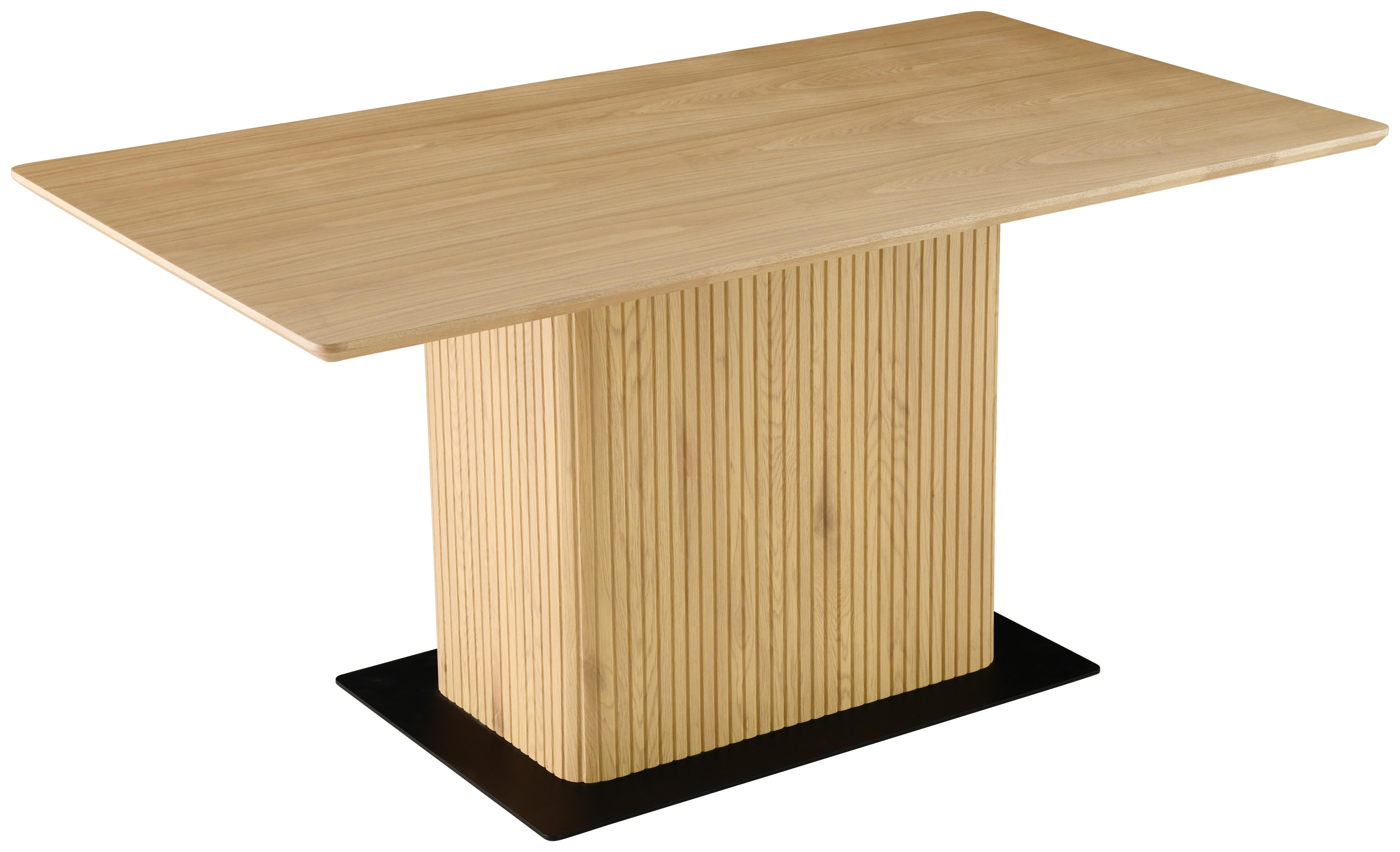 Jedilna Miza Joe, Barva Hrasta, 160x90 - črna/barve hrasta, Trendi, kovina/leseni material (160/90/75cm) - MID.YOU