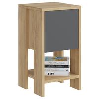 Nachttisch Ema ca. 30x55x30 cm Eichefarben - Eichefarben/Graphitfarben, Design, Holzwerkstoff (30/55/30cm) - Livetastic
