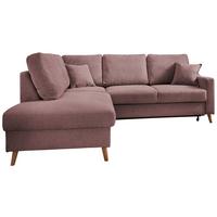 Wohnlandschaft Valentina Rosa Struktur - Rosa/Naturfarben, KONVENTIONELL, Holz/Textil (200/230cm) - P & B