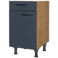 Schubkastenunterschrank Easytouch Blau - Blau/Eichefarben, MODERN, Holzwerkstoff/Metall (45/87/56cm) - Nobilia