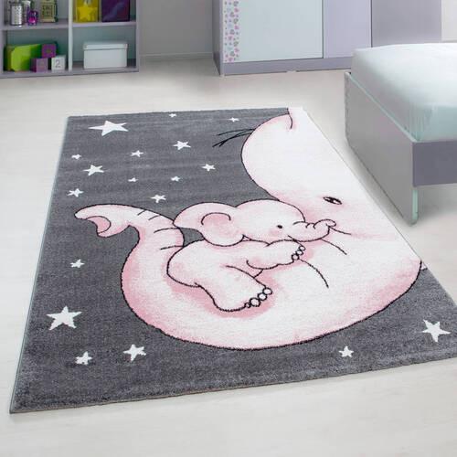 Otroška Preproga Kids, Roza, 140x200cm - roza/siva, Trend, tekstil (140/200cm) - Ben'n'jen