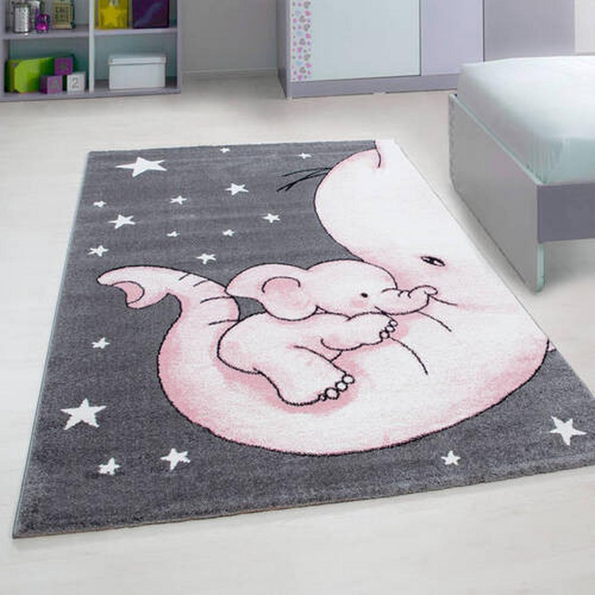 Kinderteppich Kids Grau/Weiß/Pink ca. 200x290cm - Pink/Weiß, Trend, Textil (200/290cm) - Ben'n'jen
