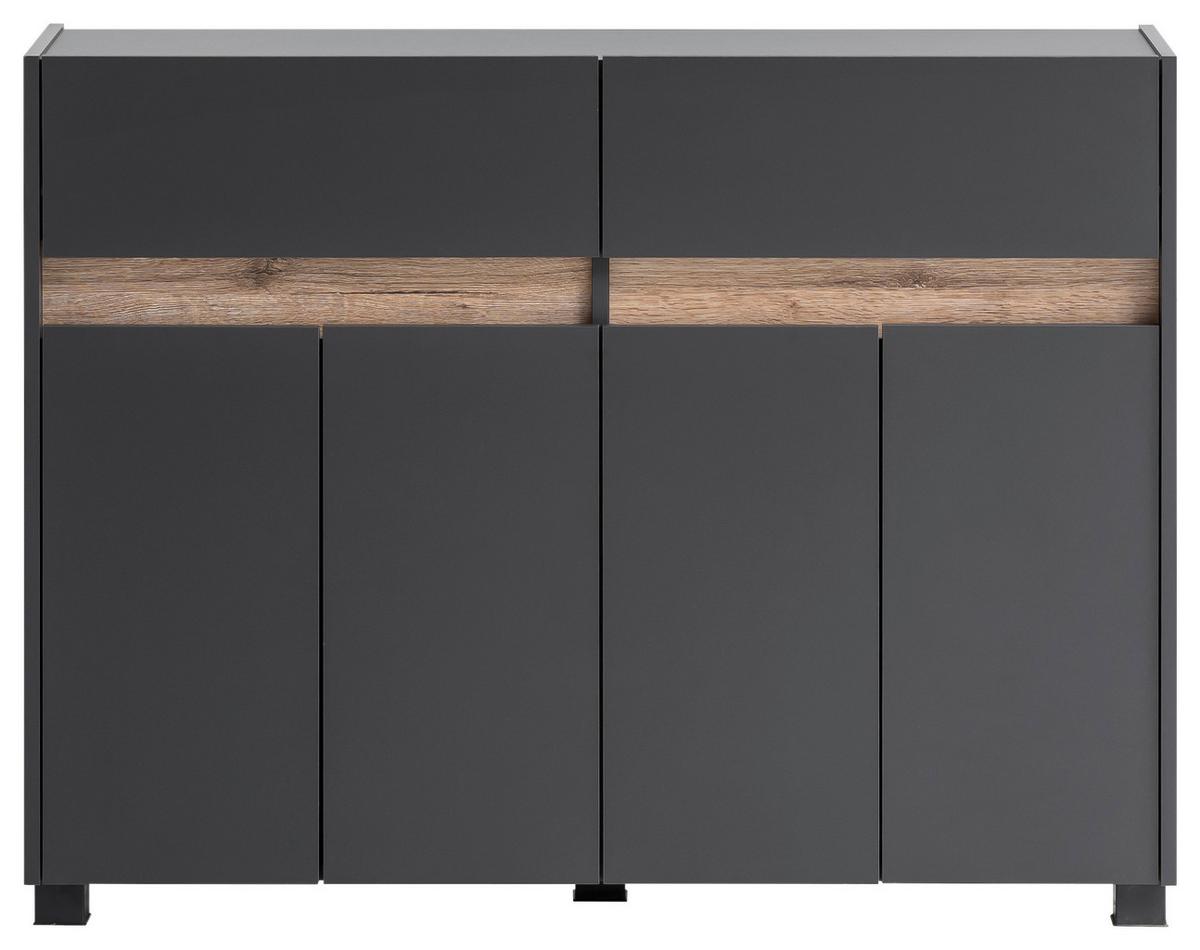 Kommode Cosmo ca.112,2x84,4x33cm Anthrazit - Anthrazit/Silberfarben, Design, Holzwerkstoff/Kunststoff (112,2/84,4/33cm) - MID.YOU