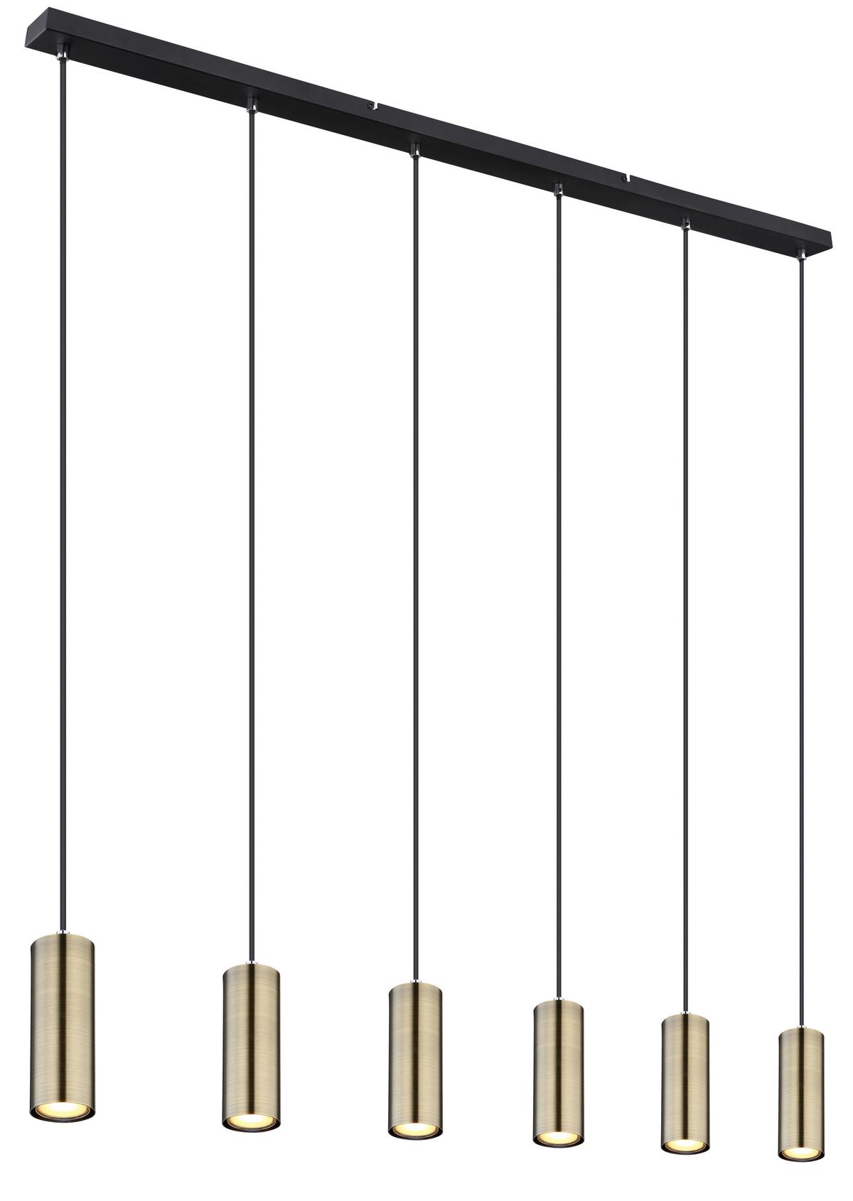 LAMPA WISZĄCA 57911-6HM - kolor mosiężny/czarny, Design, metal (115/6/120cm) - Globo
