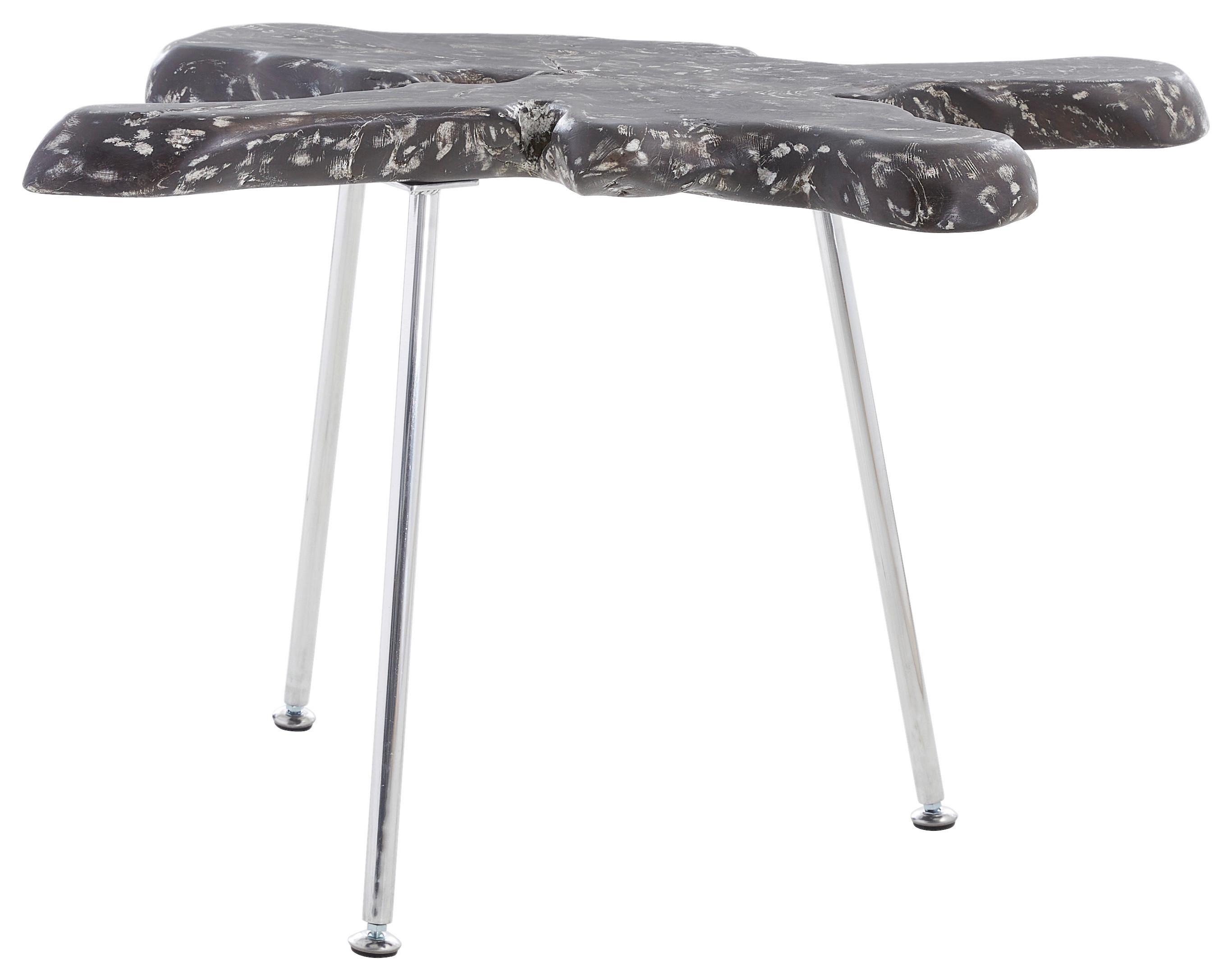 STOLIK BOCZNY UNIQUE - czarny/kolor aluminiowy, Lifestyle, metal/drewno (60-75/50/50cm) - Landscape