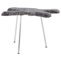 STOLIK BOCZNY UNIQUE - czarny/kolor aluminiowy, Lifestyle, metal/drewno (60-75/50/50cm) - Landscape