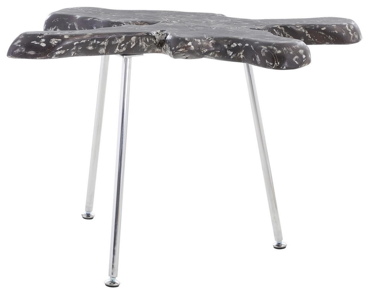 STOLIK BOCZNY UNIQUE - czarny/kolor aluminiowy, Lifestyle, metal/drewno (60-75/50/50cm) - Landscape