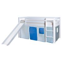 Igralna Postelja Manuel, 90x200, Modra, Tobogan - svetlo modra/bela, Natur, les (90/200cm) - MID.YOU