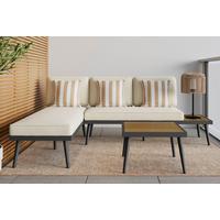 Kerti Garnitúra Sallie - világosszürke/natúr színű, Modern, fa/fém - Bessagi Garden