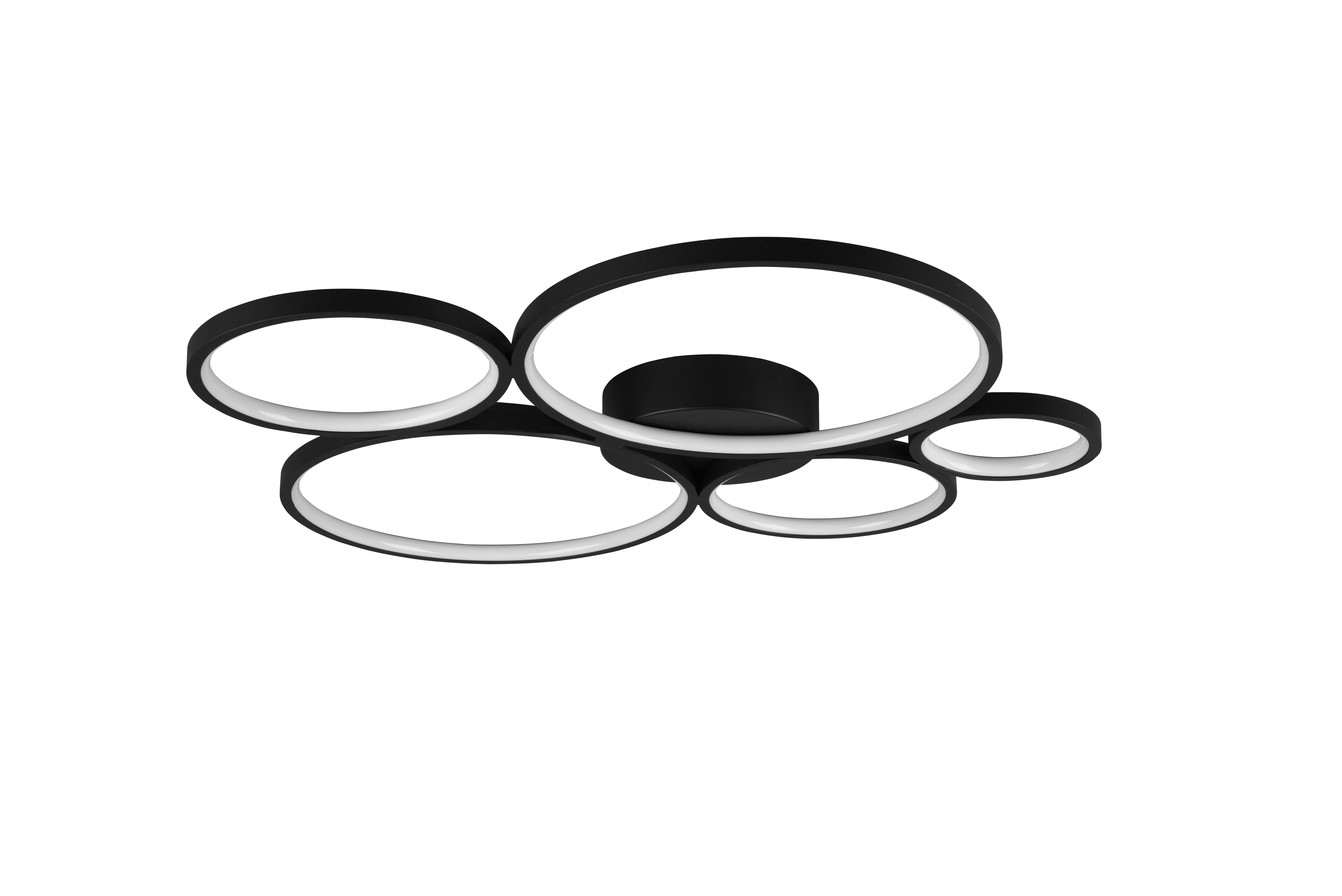 LED-Deckenleuchte Rondo in Schwarz max. 49 Watt - Schwarz, Design, Metall (59/53/5,5cm) - Trio Leuchten