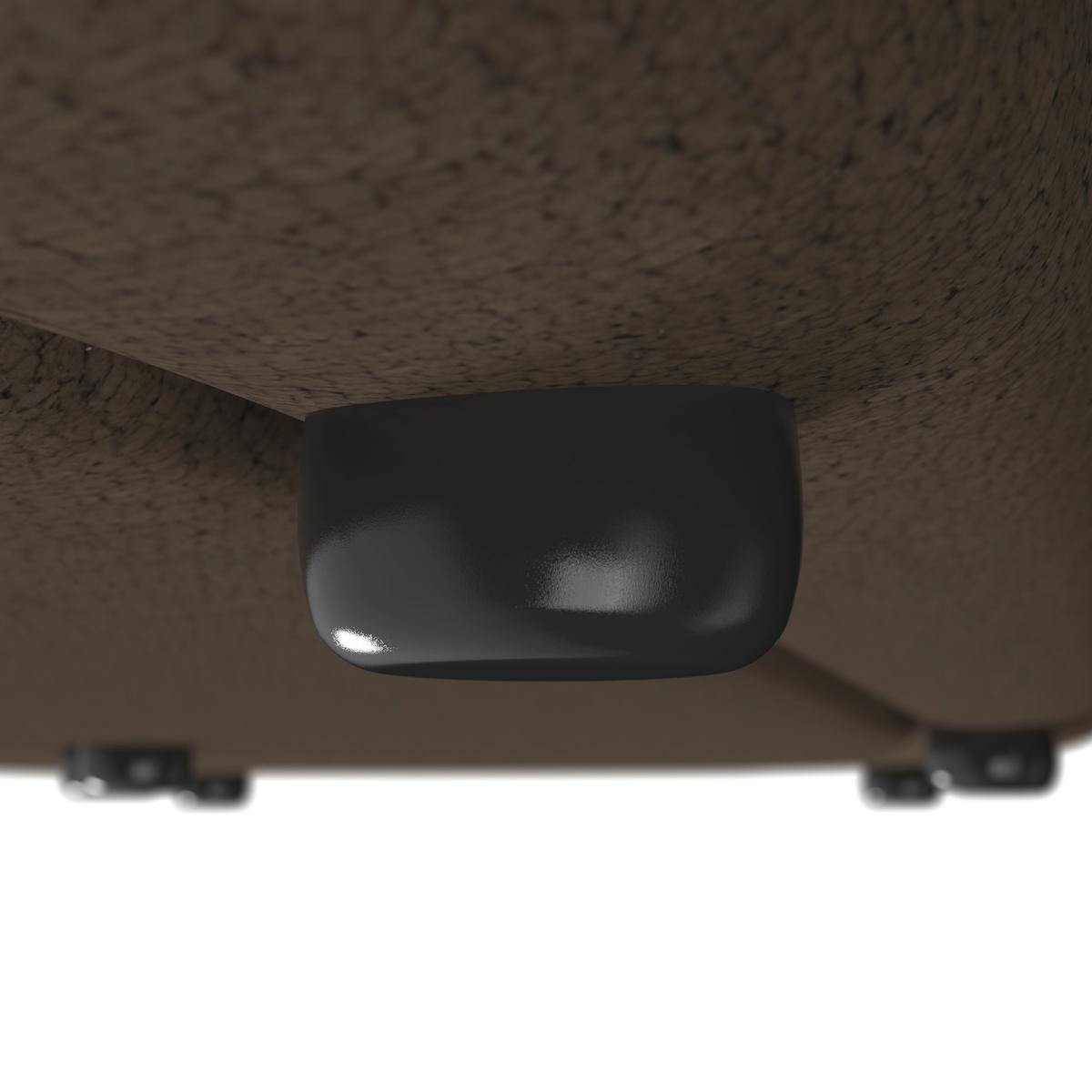 Wohnlandschaft Nilas Braun Chenille mit Hocker - Schwarz/Braun, MODERN, Holz/Textil (322/80/154cm) - Bessagi Home