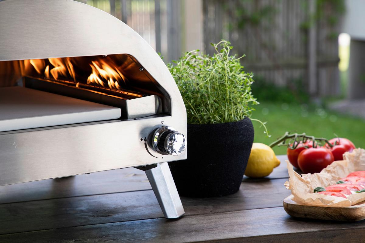 Pizzaofen Kerang ca. 56,3x56,5x54 cm Silber - Silberfarben, KONVENTIONELL, Metall (56,3/56,5/54cm) - Gardenson