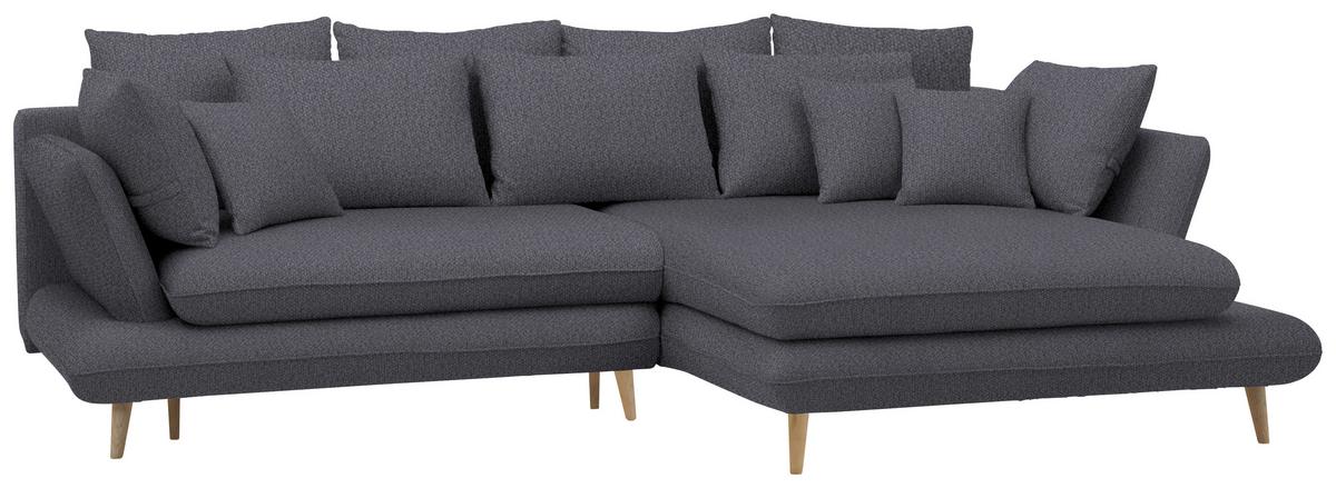 Kutna Garnitura Monte - tamno plava/prirodne boje, Romantično / ladanjski, tekstil/drvo (283/181cm) - Premium Living