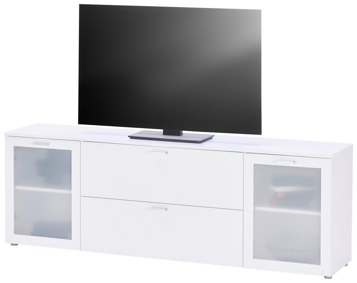 Tv Komoda Xeno - bijela, Moderno, staklo/drvni materijal (180/62/37cm) - Modern Living