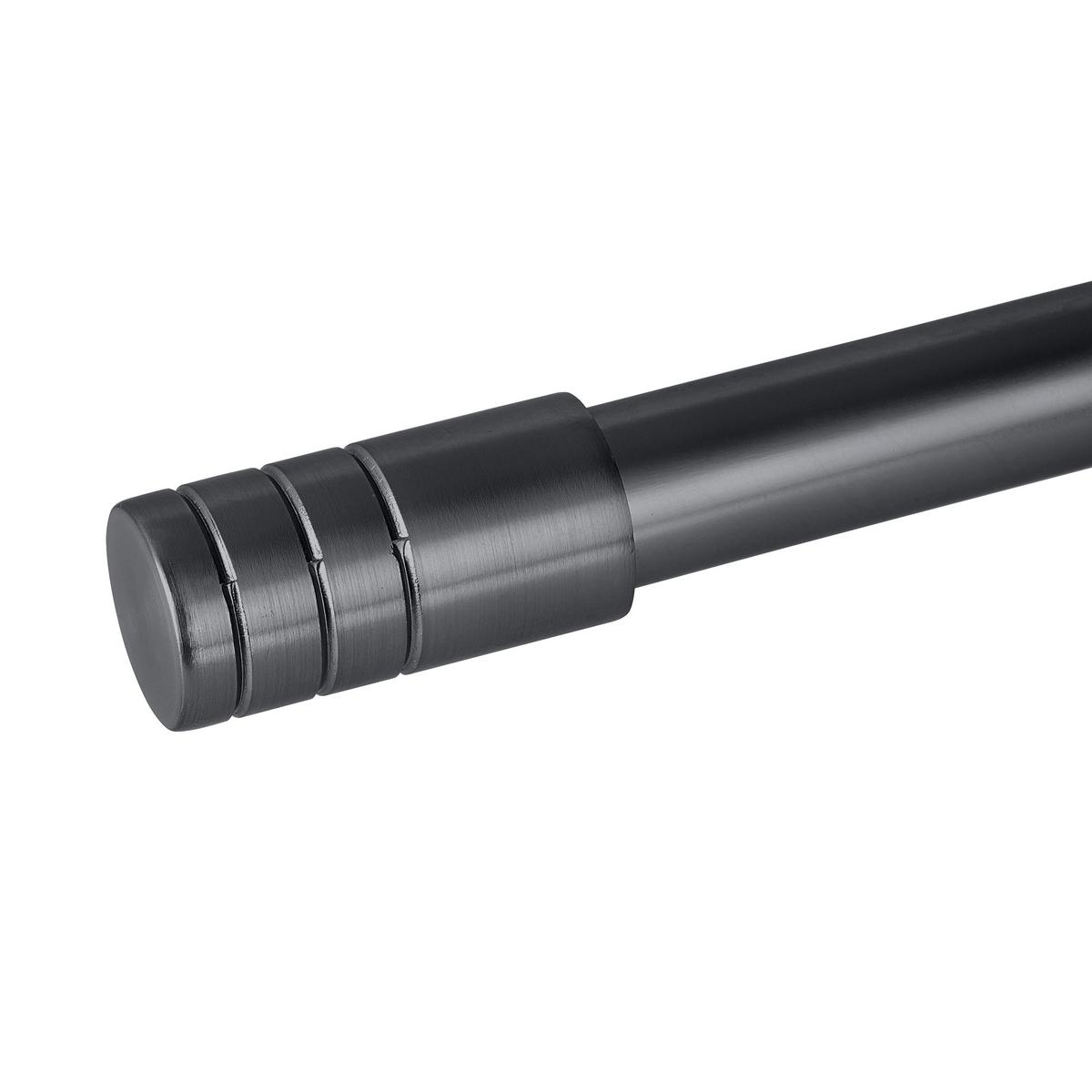 Rundstangengarnitur Rillcube in Dunkelgrau ca. 210cm - Dunkelgrau, Metall (210-400cm) - Premium Living
