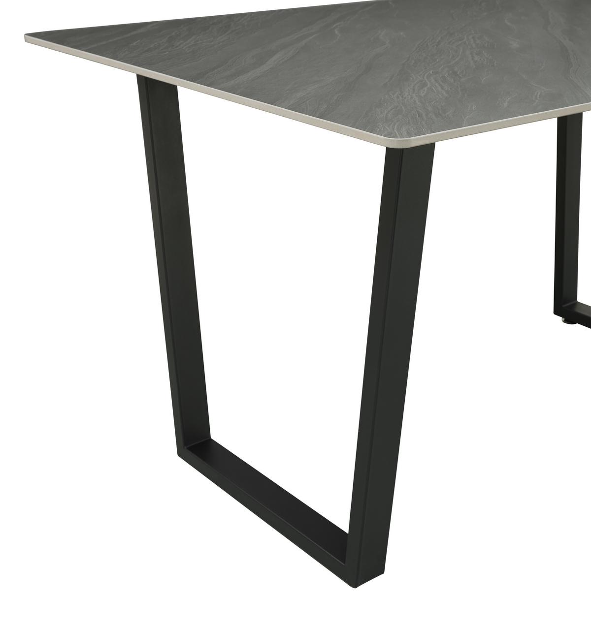 Jedilna Miza Emin, Antracit, 140x90cm - črna/antracit, Konvencionalno, kamen/kovina (140/90/76cm) - MID.YOU