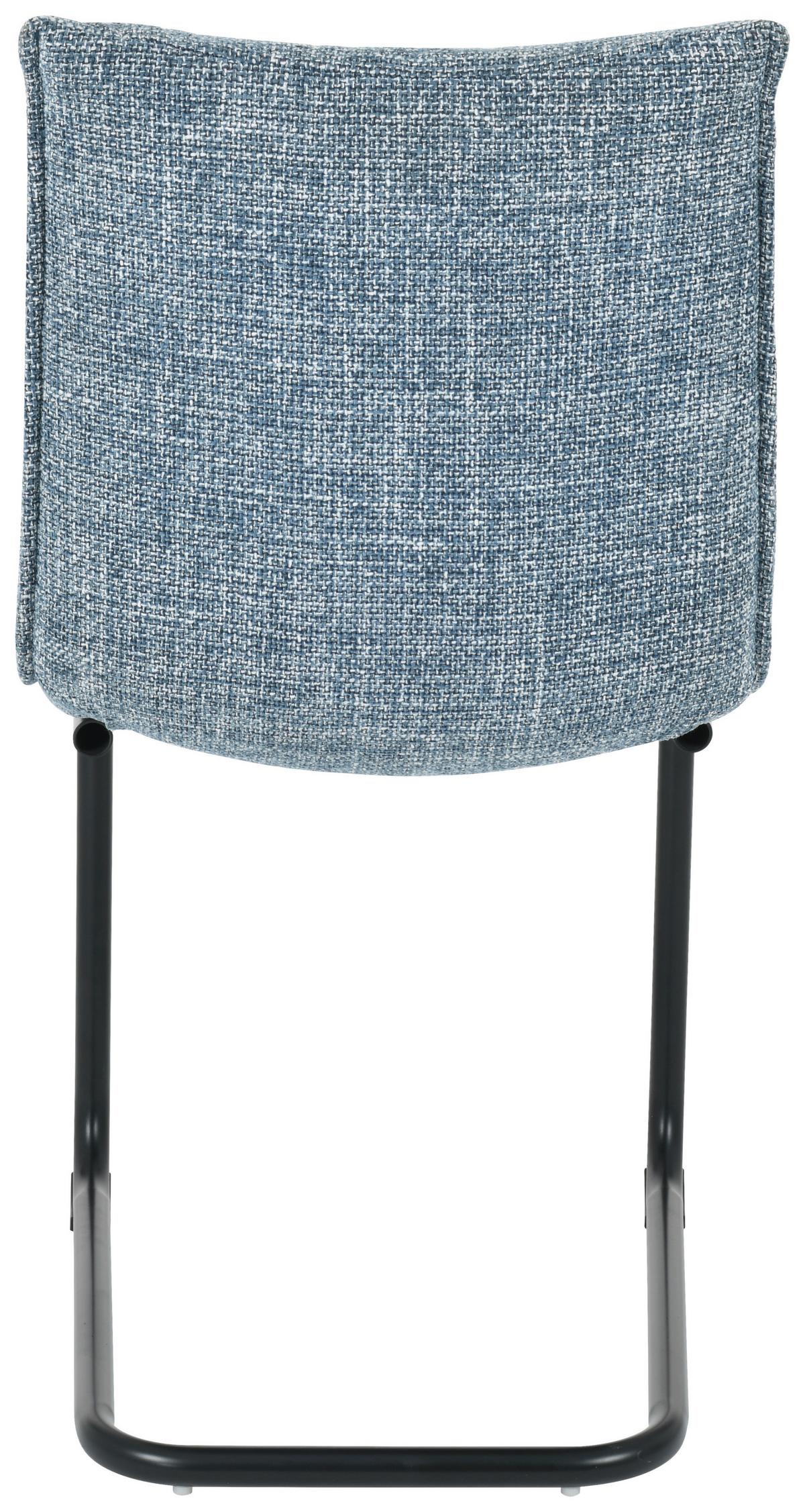 KRZESŁO NA PŁOZIE MOPS    -BOXXX- - niebieski/czarny, Modern, metal/tkanina (47/85/59cm) - Boxxx