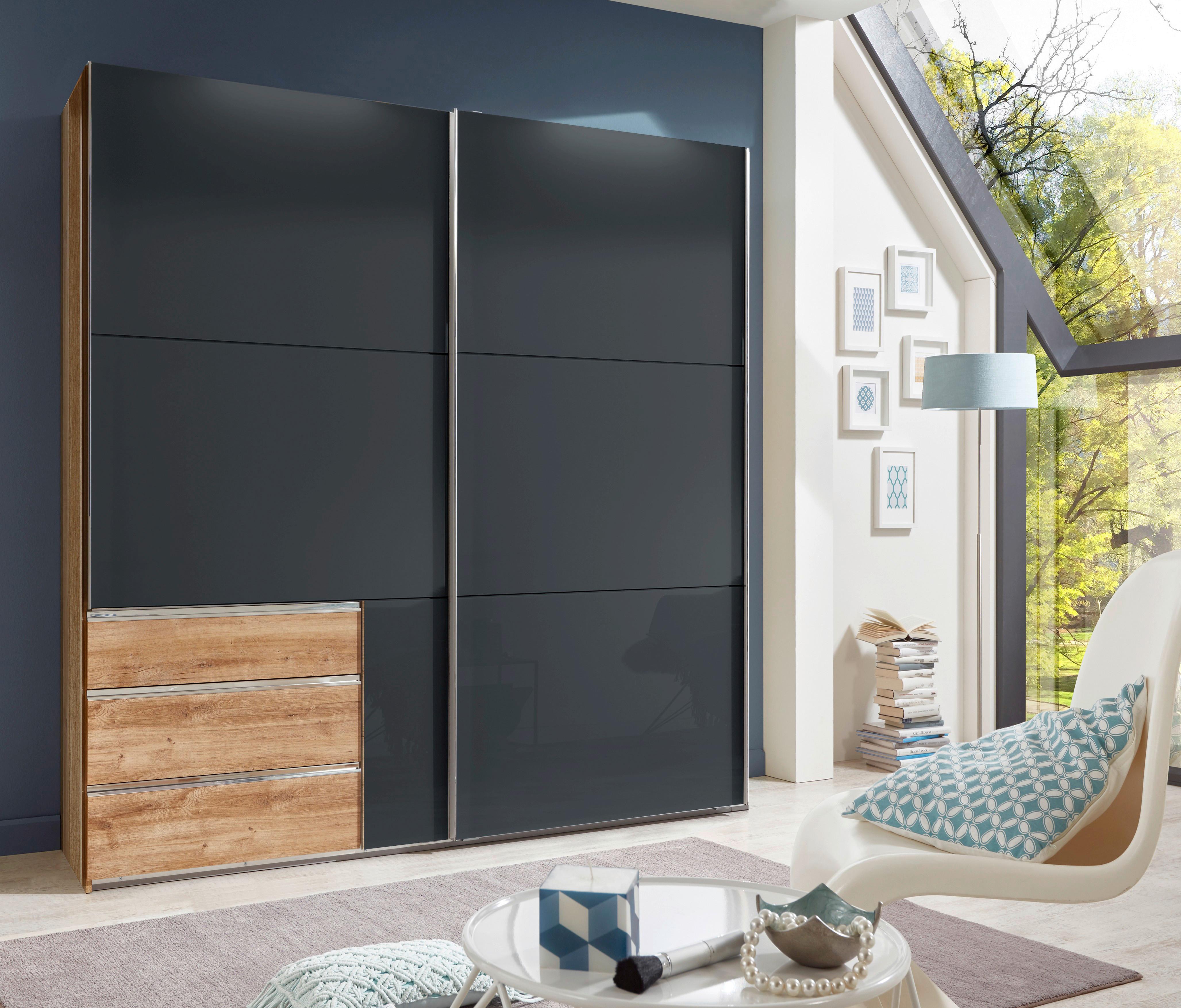 Ormar S Kliznim Vratima Level 36c - siva/boje hrasta, Moderno, drvni materijal (200/236/65cm) - Modern Living