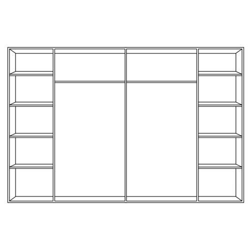 Omara Z Drsnimi Vrati Mega, Bela, 312 Cm - srebrne barve/bela, Moderno, kovina/umetna masa (312/226/61cm) - Modern Living