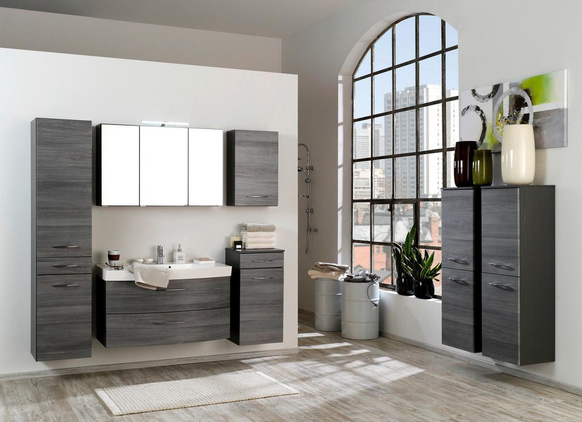 Seitenschrank Florida in Graphit/Silberfarben - Chromfarben/Graphitfarben, Modern, Holzwerkstoff/Metall (40/180/35cm)