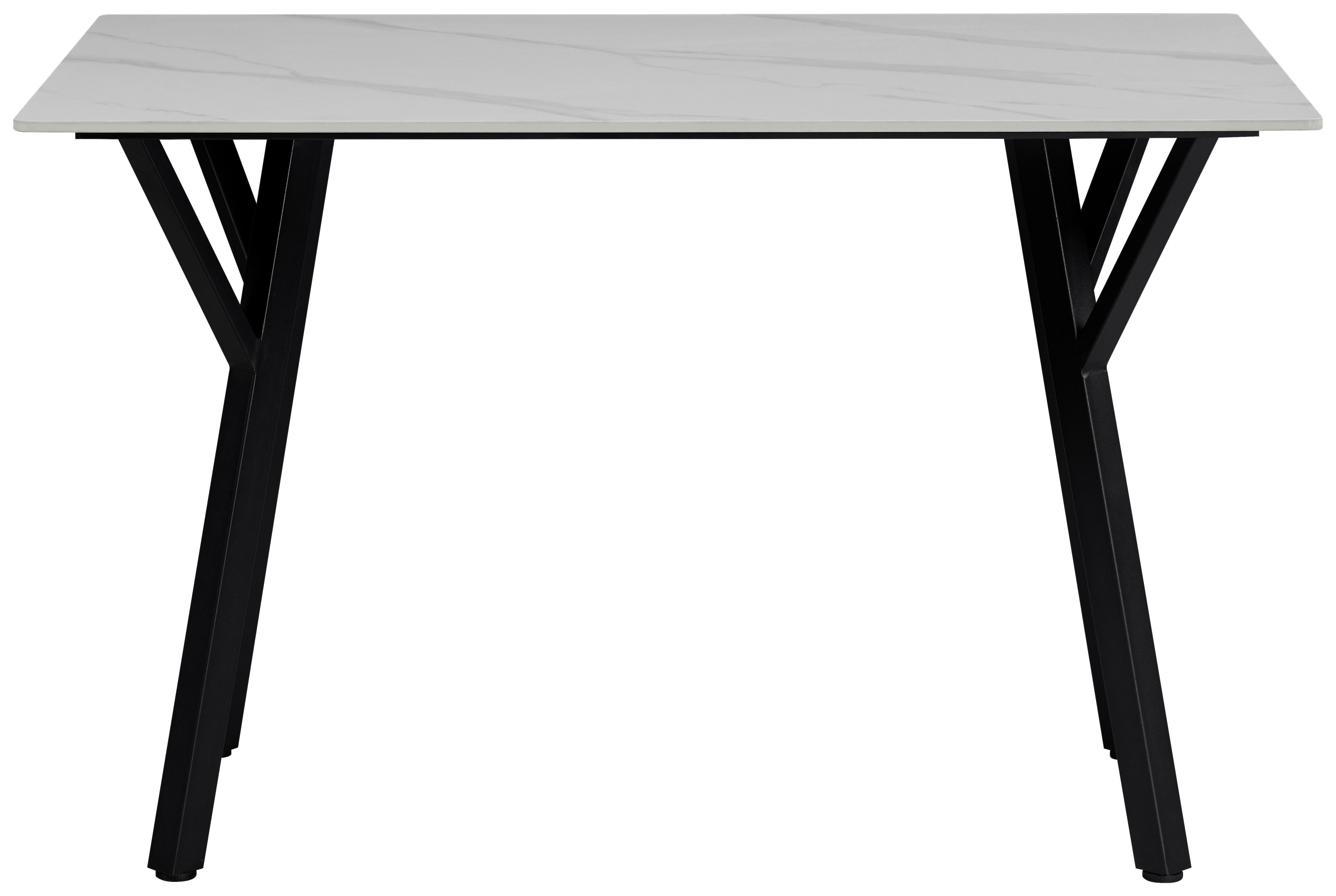 Jedilna Miza Timo, Keramika, 120x80 - črna/bela, Moderno, kovina/keramika (120/78/80cm)