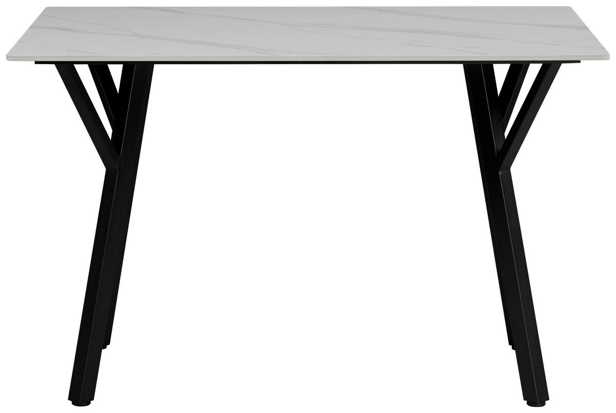 Jedilna Miza Timo, Keramika, 120x80 - črna/bela, Moderno, kovina/keramika (120/78/80cm)