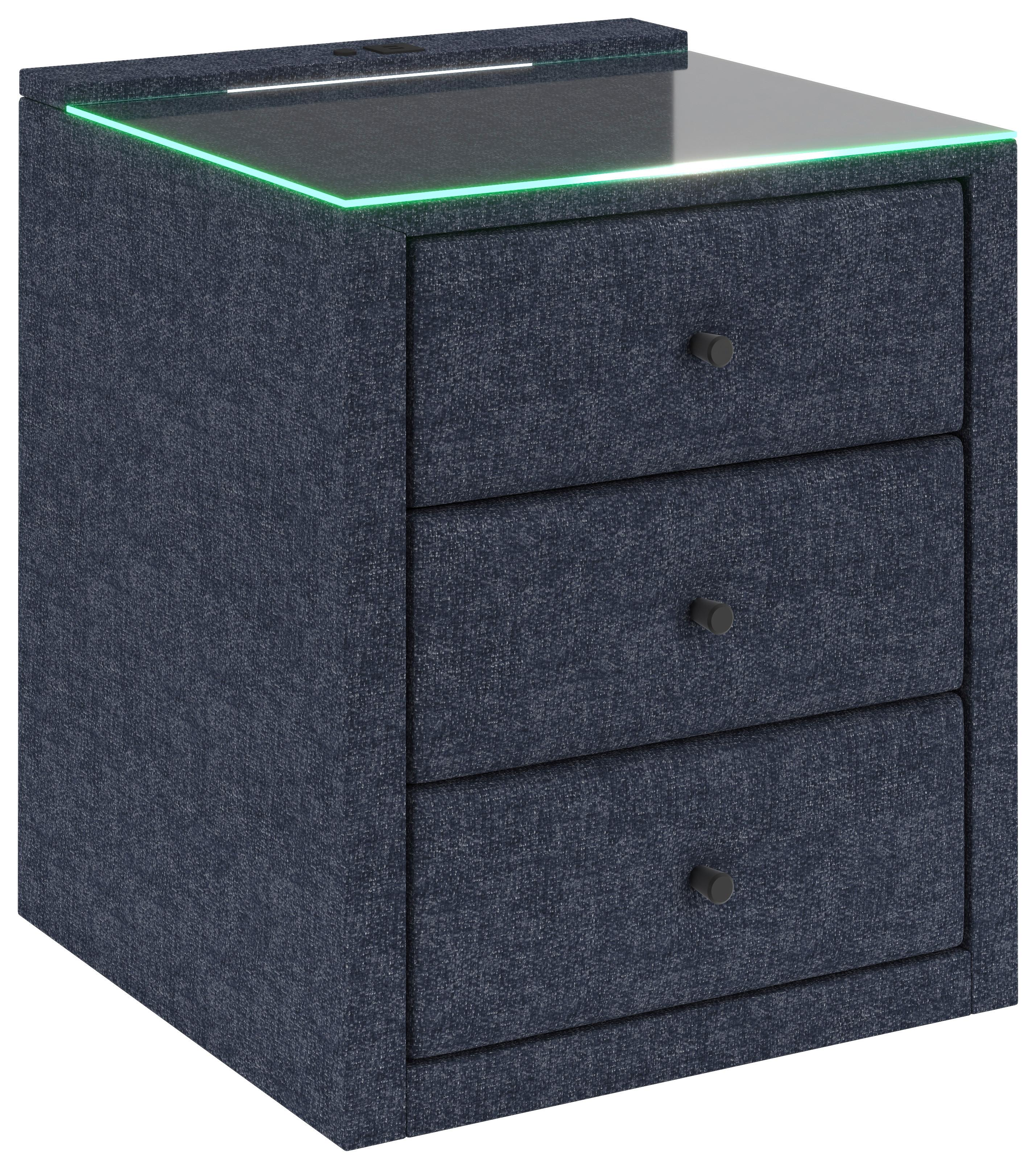 Nachtkästchen Universal Blau - Blau, KONVENTIONELL, Holzwerkstoff/Kunststoff (48/68/45,5cm) - Premium Living