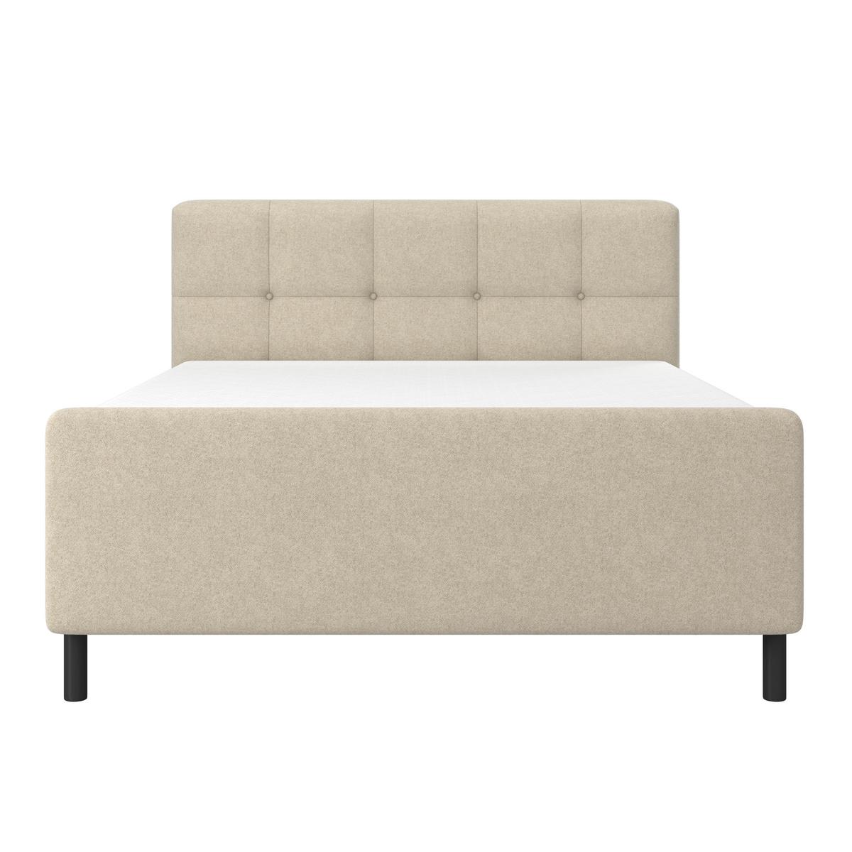 Boxbett Marbella 180x200cm Beige mit Topper - Beige/Schwarz, Modern, Holz/Holzwerkstoff (180/200cm) - Bessagi Home