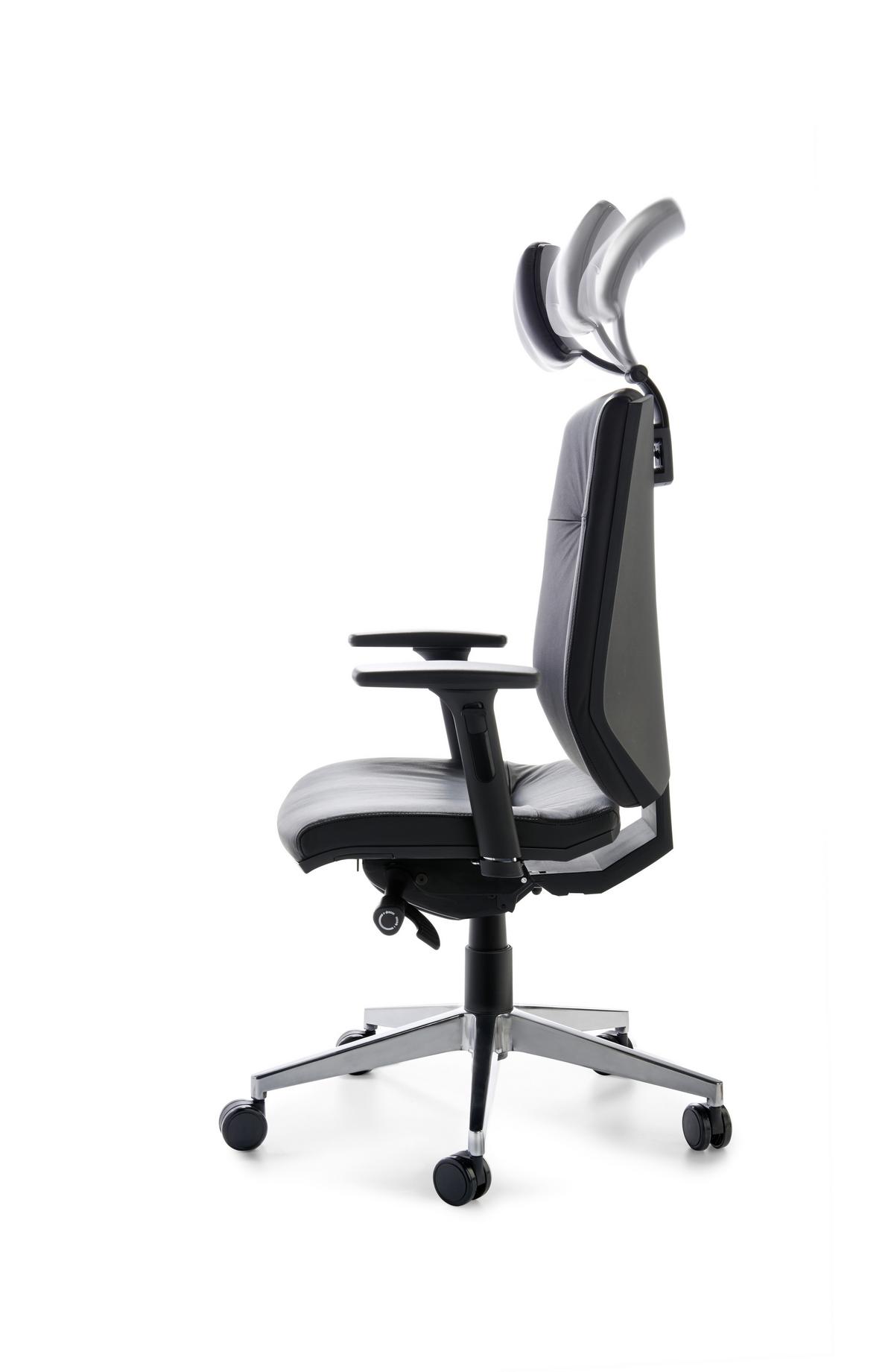 Drehstuhl My Contract Line Schwarz - Chromfarben/Schwarz, ROMANTIK / LANDHAUS, Leder/Holz (66/123-141/62cm) - MID.YOU