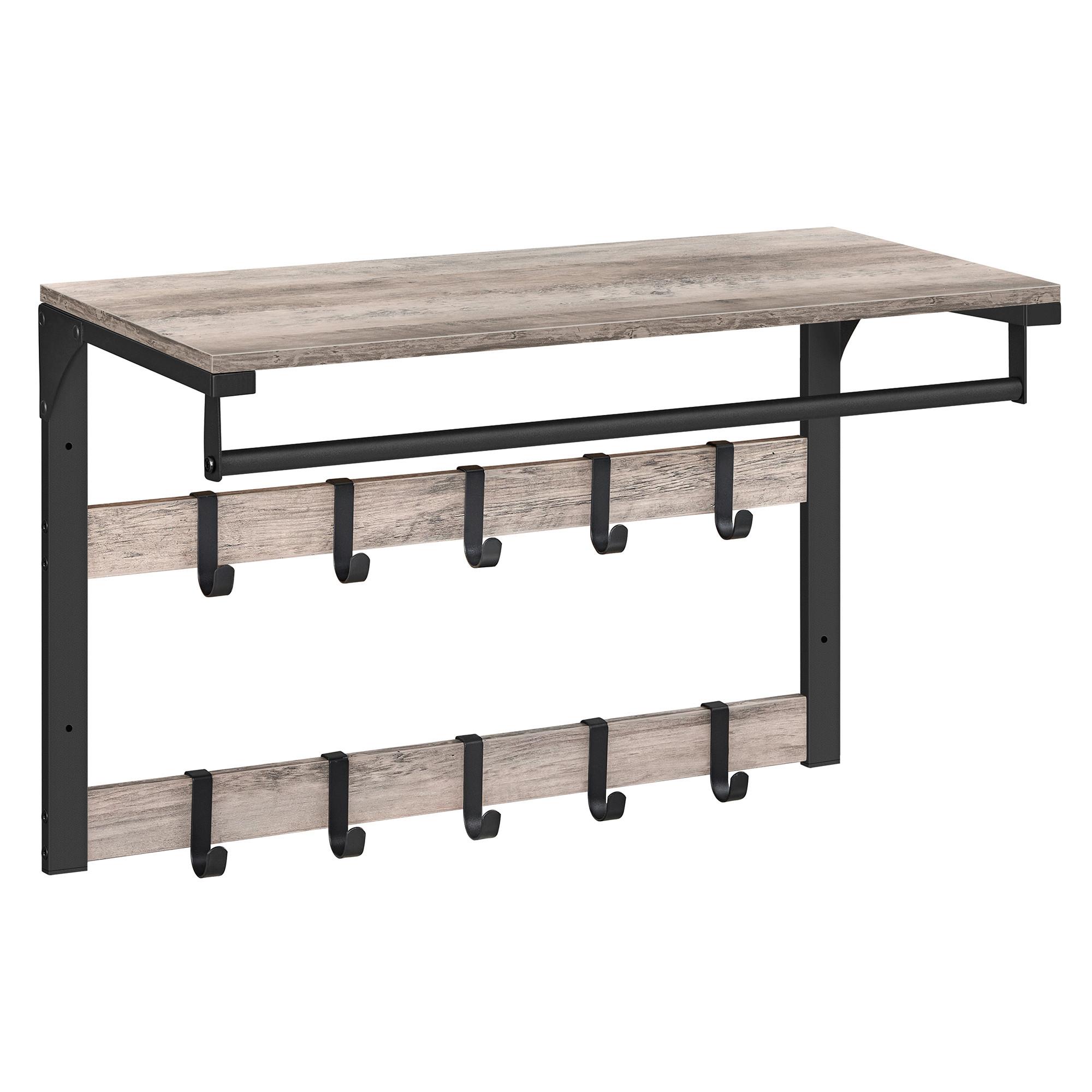 WANDGARDEROBE COAT RACK - Greige/Schwarz, MODERN, Holzwerkstoff/Metall (65/42/30cm) - MID.YOU