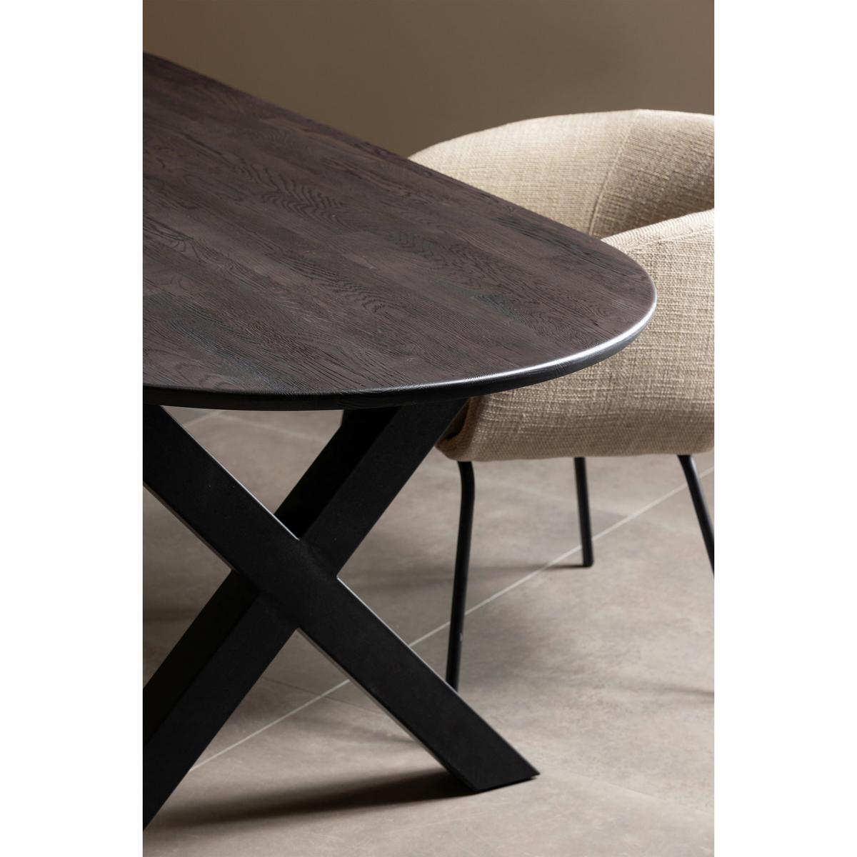 Armlehnstuhl Leon Naturfarben B: 61cm - Schwarz/Naturfarben, Design, Textil/Metall (61/77/63cm) - Livetastic