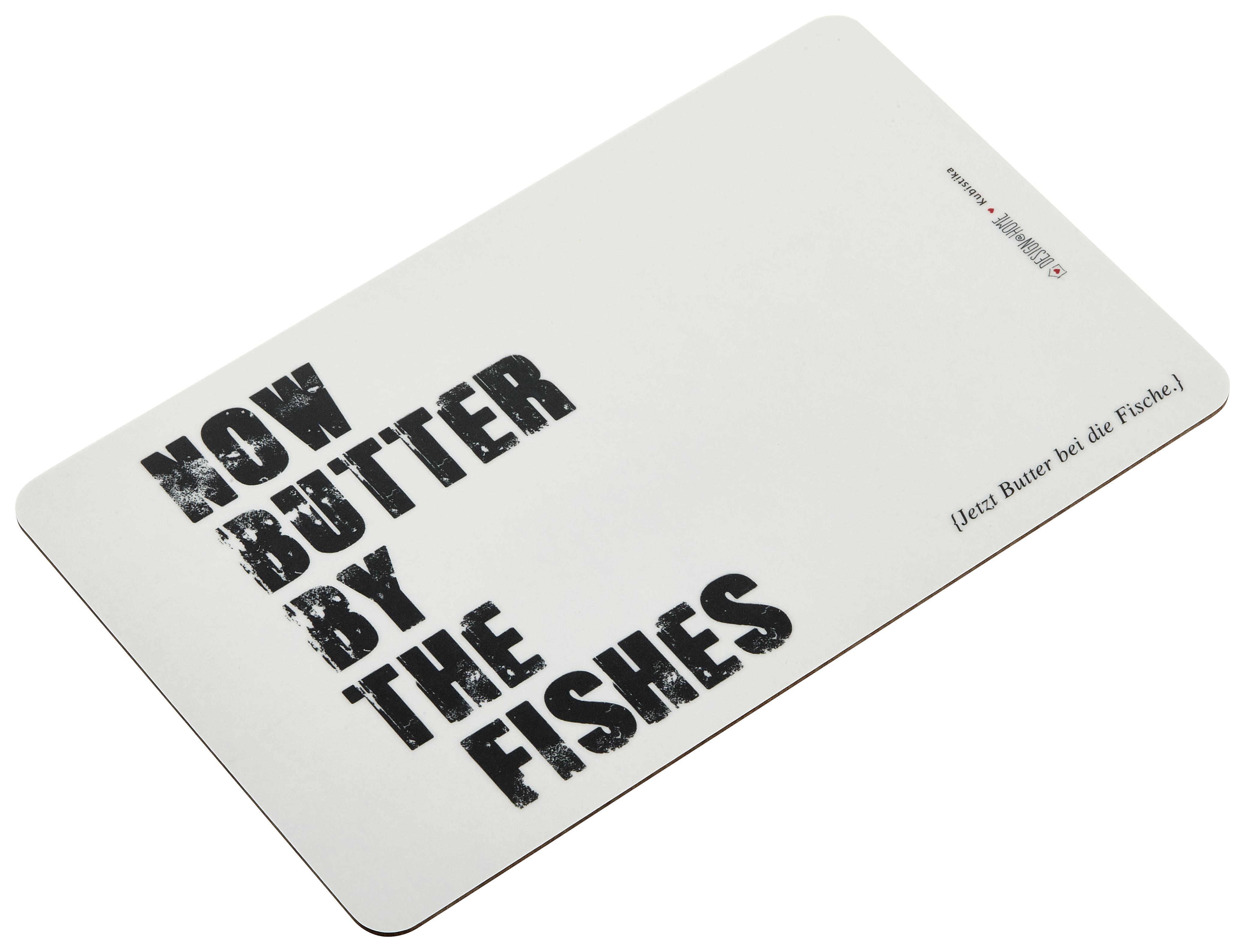 Schneidebrett Butter by the fish in Weiß - Schwarz/Weiß, KONVENTIONELL, Kunststoff (23,5/14,3/1,5cm)