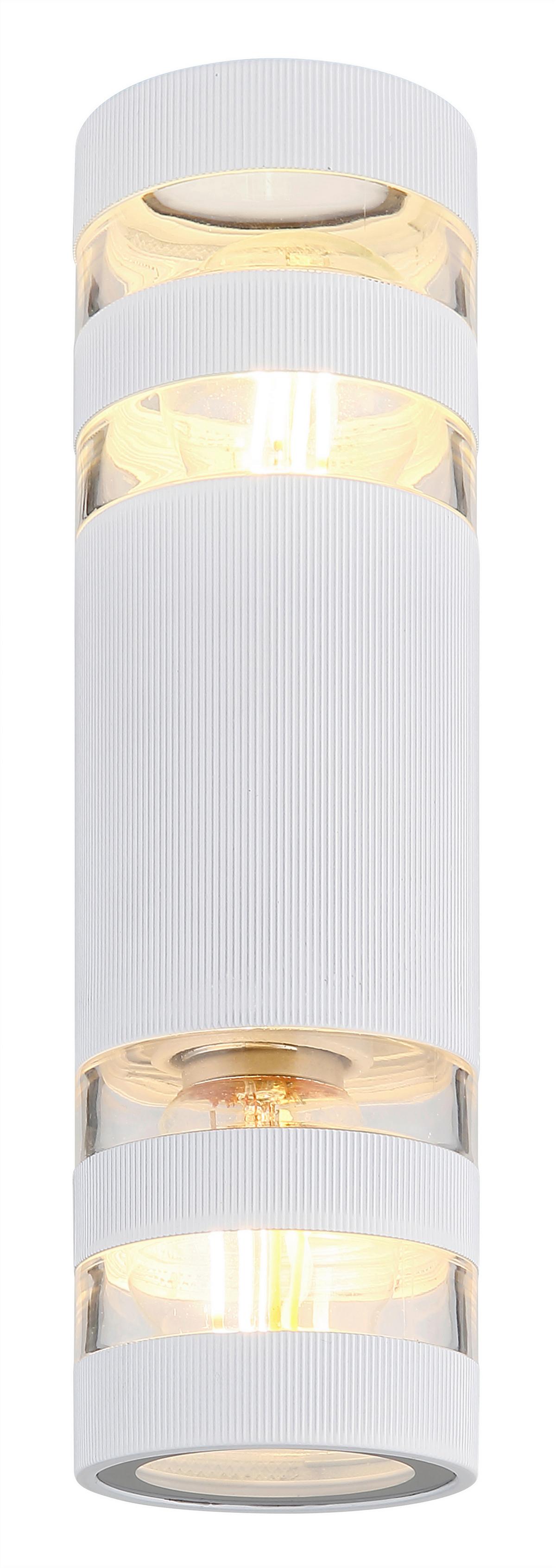 WANDLEUCHTE 78260W HAYES - Klar/Weiss, Basics, Glas/Kunststoff (22/6,5/6,5cm) - Globo