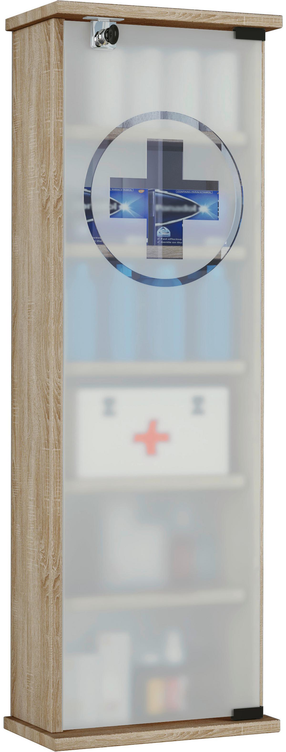 Medizinschrank Omal XXL Eiche zum Hängen B/H ca. 31x92 cm - Sonoma Eiche, Basics, Glas/Holzwerkstoff (31/92/18cm) - MID.YOU