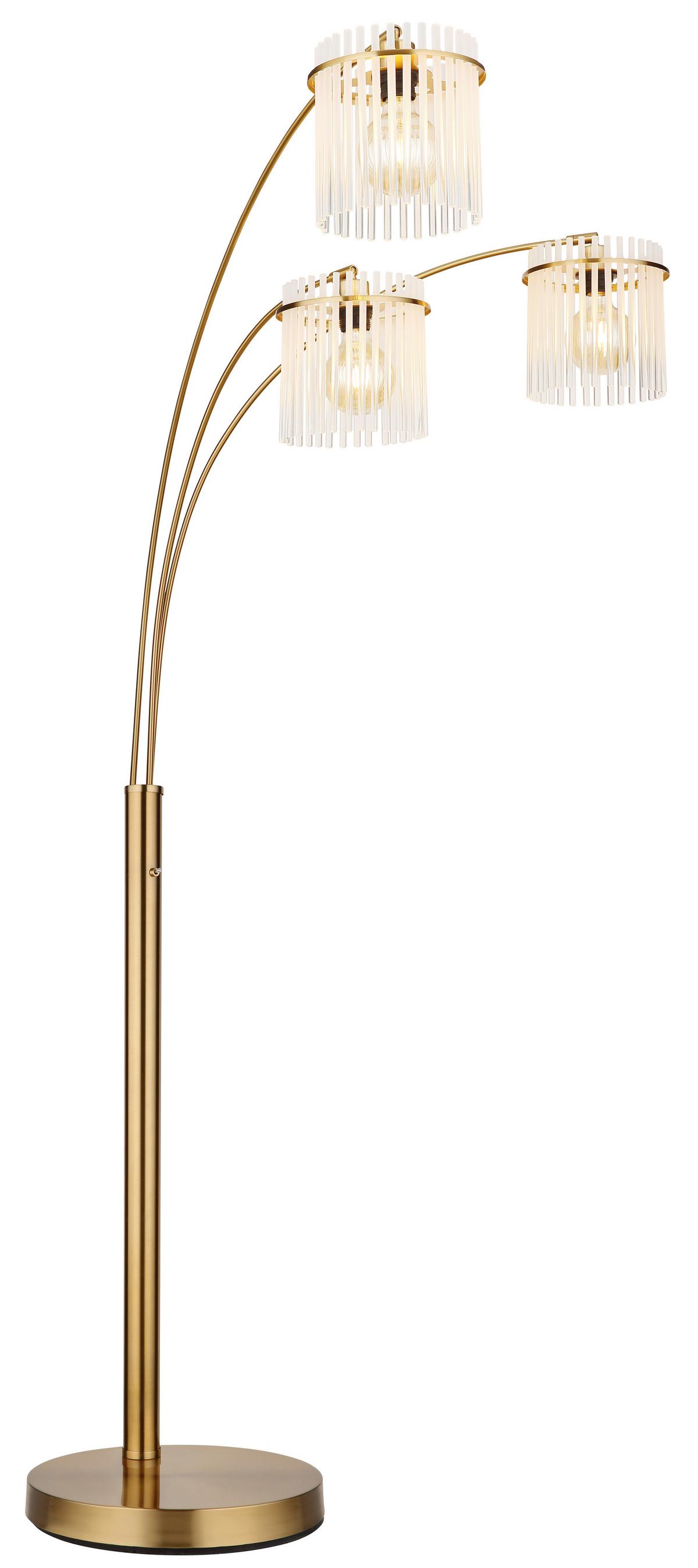 STEHLEUCHTE 15698-3SM GORLEY - Klar/Weiss, Trend, Glas/Kunststoff (100/160/180cm) - Globo