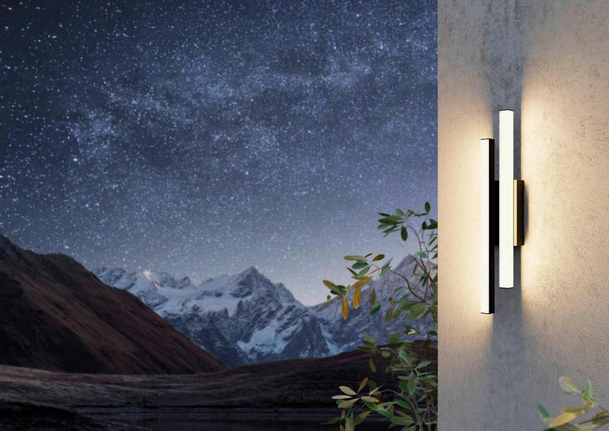 Außenwandleuchte Serricella Schwarz/Weiß max. 4,5 Watt - Schwarz/Weiß, Design, Kunststoff/Metall (12/7,5/52,5cm) - Eglo