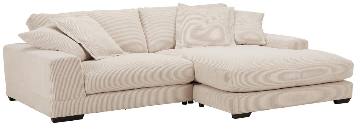 Sedežna Garnitura Paddy, Bež, Žamet - črna/bela, Romantika, umetna masa/tekstil (280/190cm) - Mömax